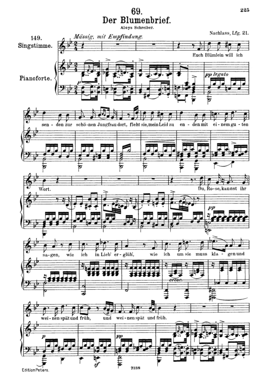 Product picture to: Der Blumenbrief D.622Franz Schubert