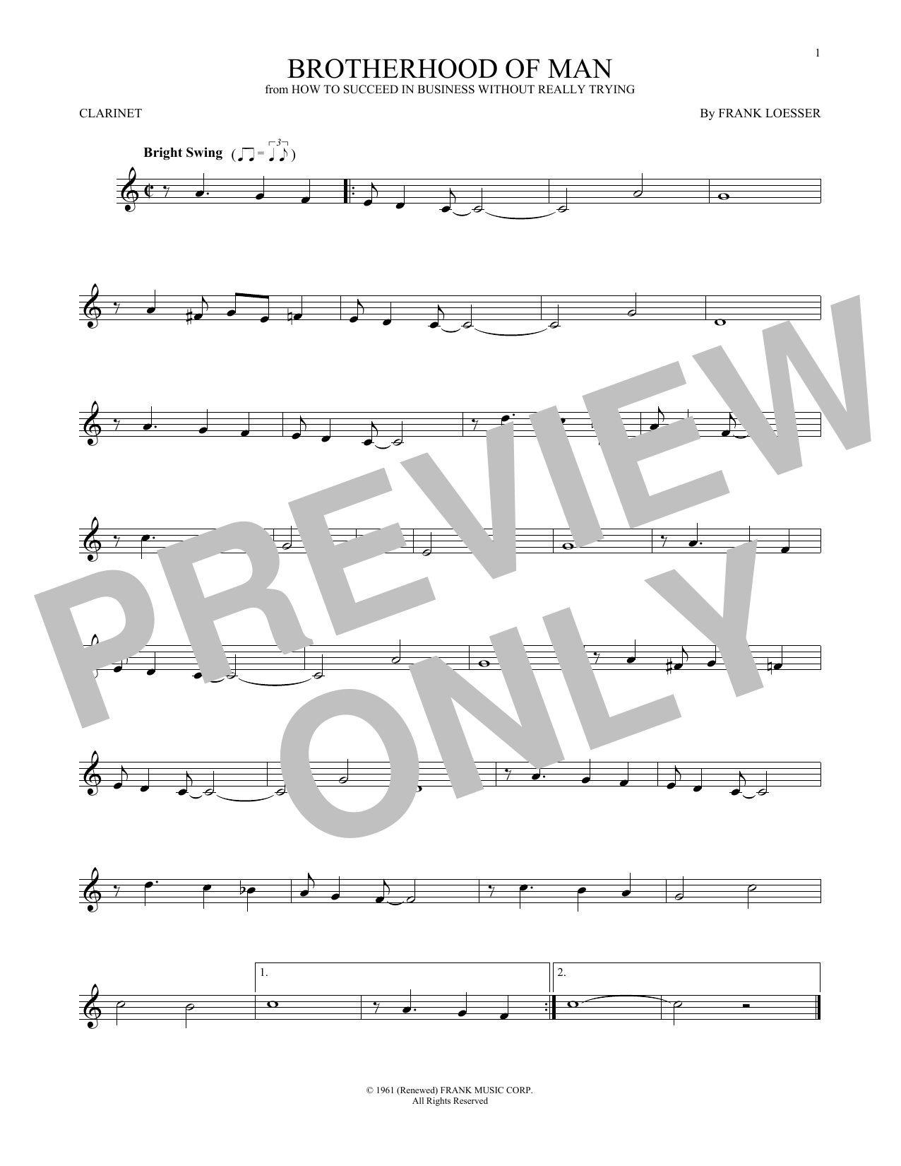 Product gallery: Page 1 of 1 Brotherhood Of Man, Frank Loesser