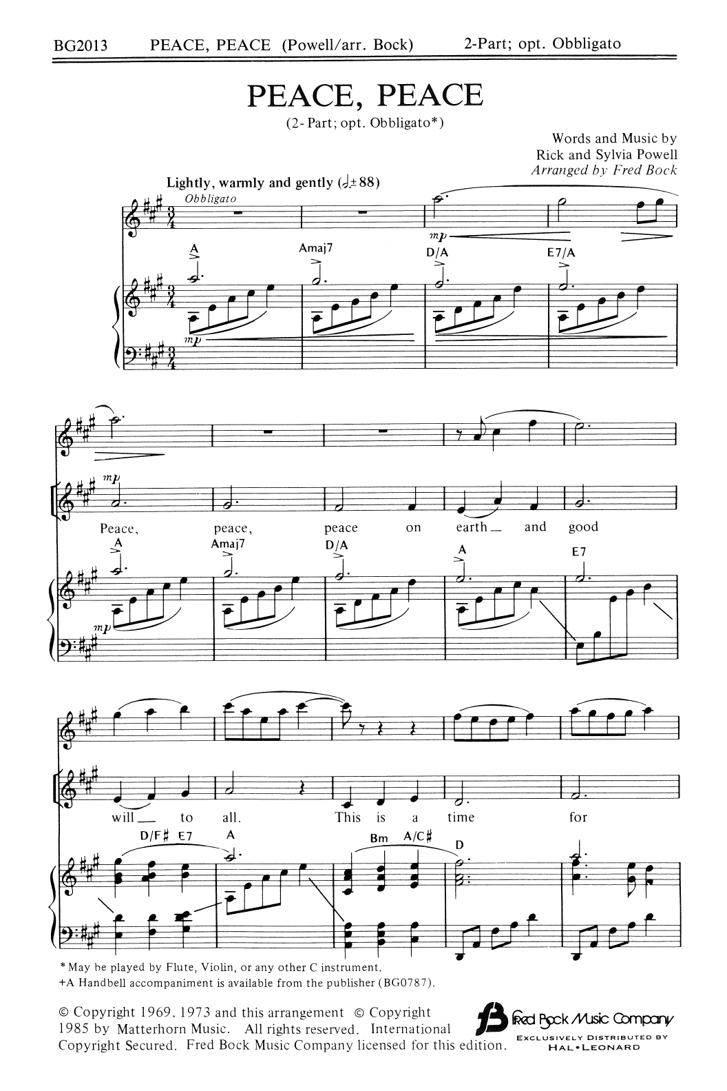Produktbild zu: Peace, Peace (arr. Fred Bock)