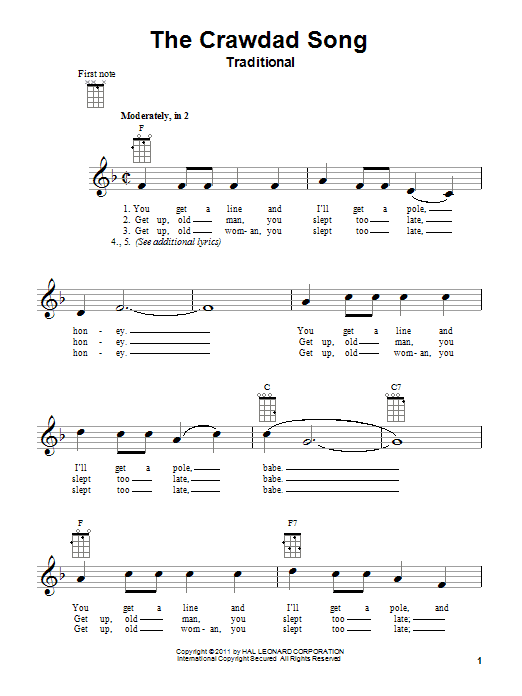 Product gallery: Page 1 of 1 The Crawdad Song, Traditional