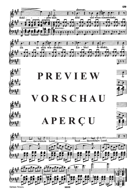 Product gallery: Page 5 of 5 Drang in die Ferne D.770, , High Voice and Piano