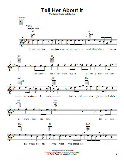 Product gallery: Page 1 of 1 Tell Her About It, Billy Joel
