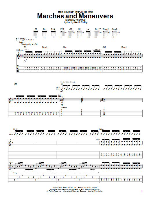 Produktgalerie: Seite 1 von 1 Marches And Maneuvers, Thursday, Gitarre