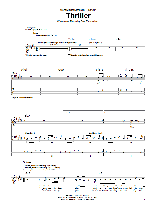 Produktgalerie: Seite 1 von 1 Thriller, Michael Jackson, E-Bass