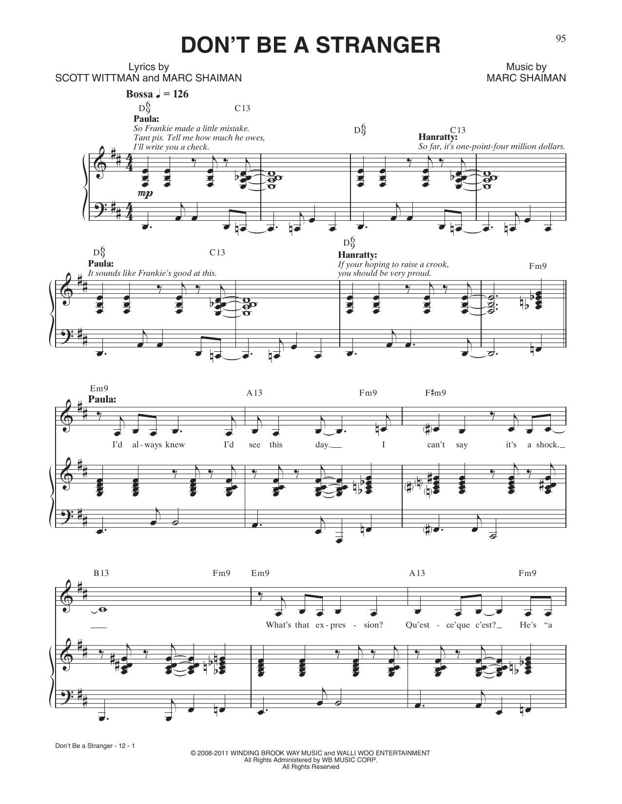 Produktgalerie: Seite 1 von 1 Don't Be A Stranger (from Catch Me If You Can), Scott Wittman, Gesang, Klavier