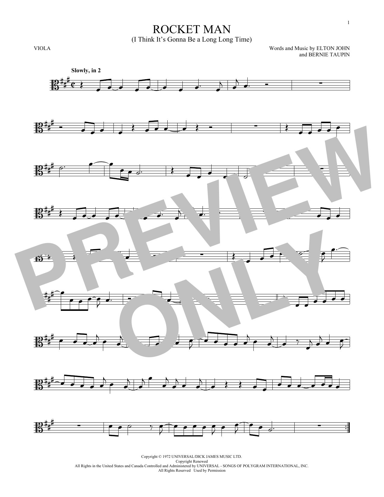 Product gallery: Page 1 of 1 Rocket Man (I Think It's Gonna Be A Long Long Time), Elton John