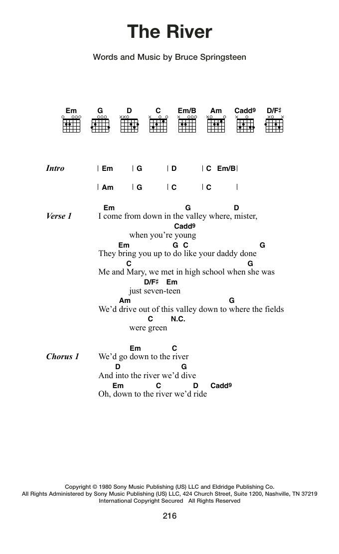 Produktgalerie: Seite 1 von 1 The River, Bruce Springsteen, Gitarre