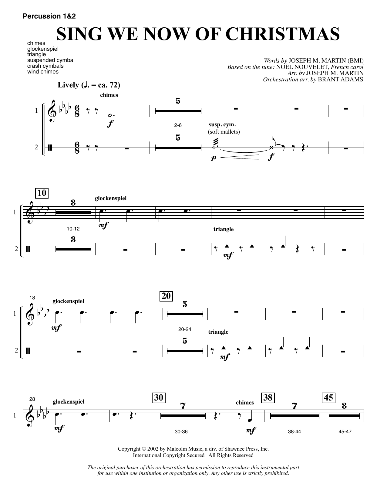 Produktgalerie: Seite 1 von 1 Sing We Now Of Christmas (from Morning Star) - Percussion 1 & 2, Joseph M. Martin, Chor