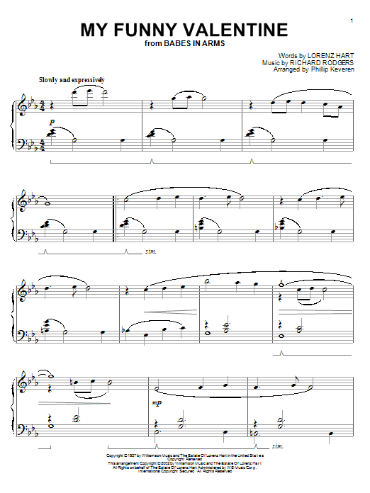 Produktbild zu: My Funny Valentine (arr. Phillip Keveren)