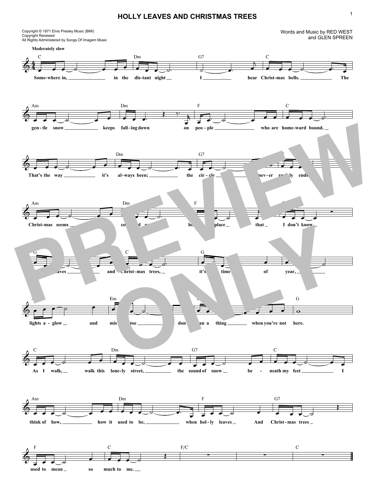 Product gallery: Page 1 of 1 Holly Leaves And Christmas Trees, Elvis Presley
