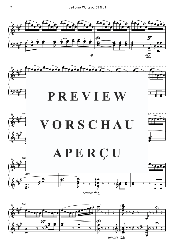 Produktgalerie: Seite 9 von 9 Lied ohne Worte op. 19 Nr. 3, , Klavier Solo