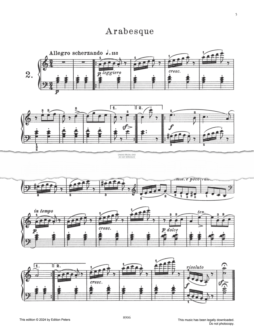 Produktbild zu: Arabesque Op. 100 No. 2