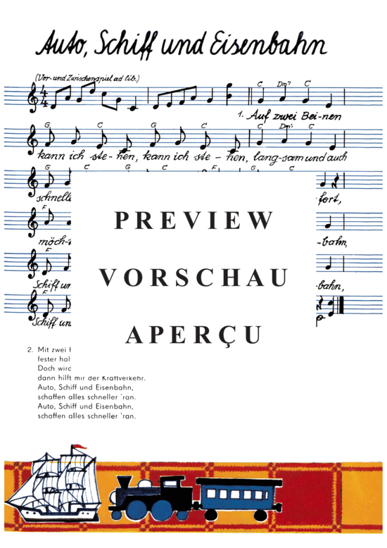 Product gallery: Page 10 of 21 Autos - Schiffe - Eisenbahnen , , (Melody in C + chords)