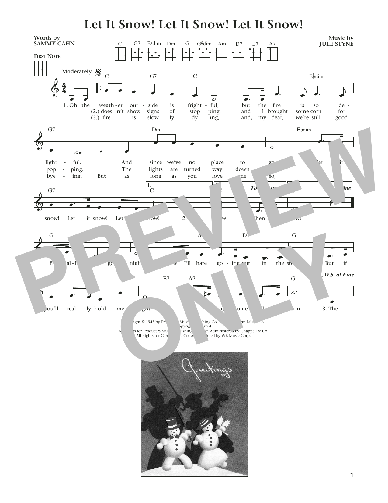 Product gallery: Page 1 of 1 Let It Snow! Let It Snow! Let It Snow! (from The Daily Ukulele) (arr. Liz and Jim Beloff), Sammy Cahn