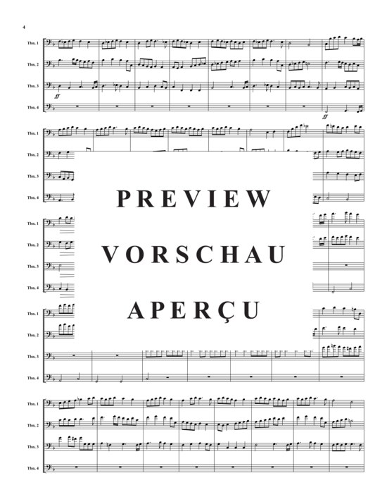 Product gallery: Page 5 of 17 Fanfare & Fugue auf ein Thema von Jeremiah Clarke , , (Trombone Quartet)