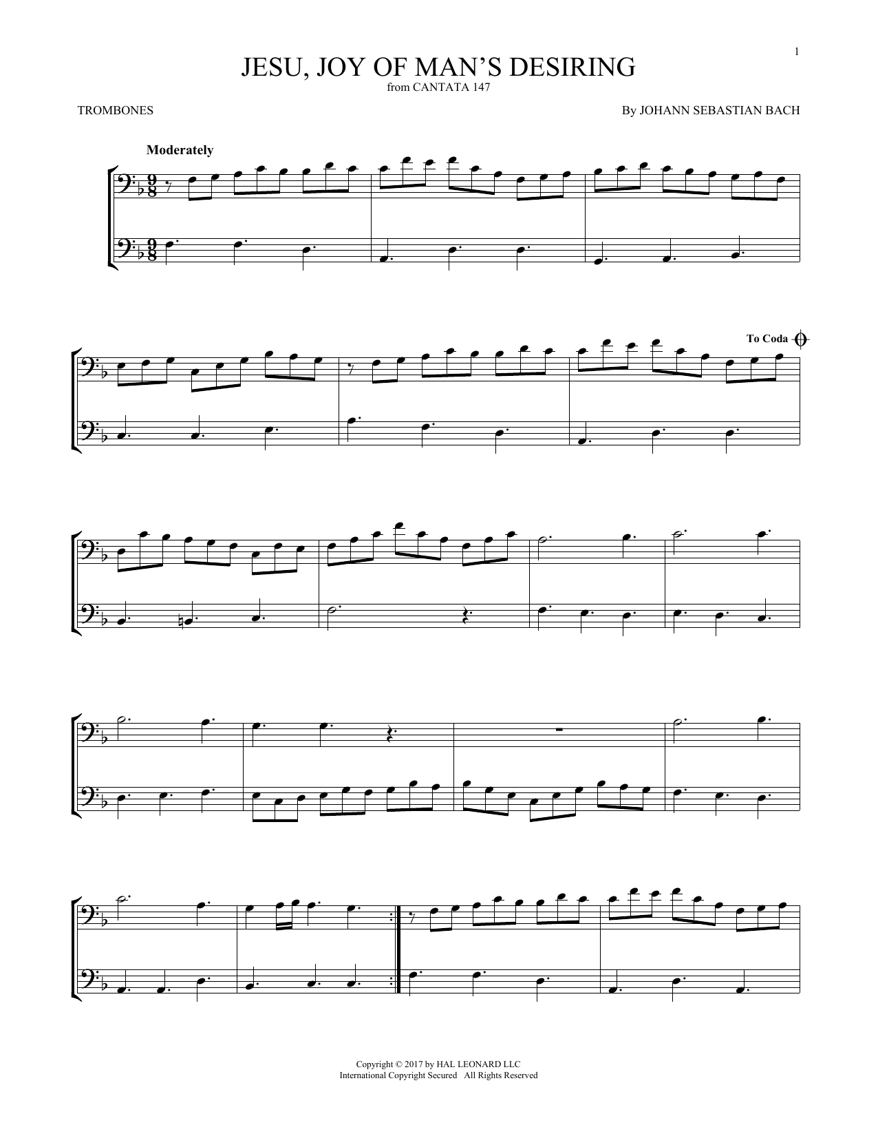 Produktgalerie: Seite 1 von 1 Jesu, Joy Of Man's Desiring, Johann Sebastian Bach, Posaune