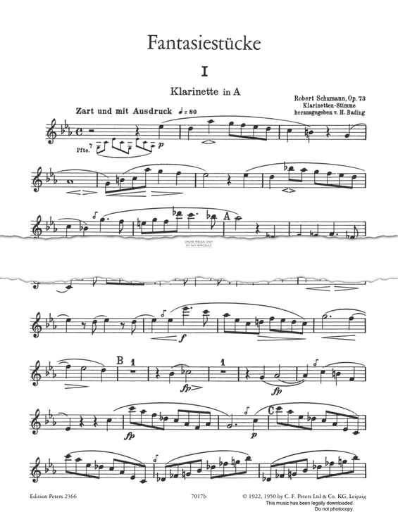 Product gallery: Page 1 of 1 Fantasiestücke Op.73, Robert Schumann