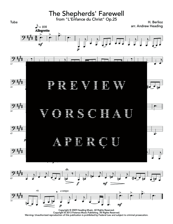 Produktgalerie: Seite 11 von 11 Shepherd´s Farewell, , (Blechbläser Quartett 3x Posaune + Tuba)