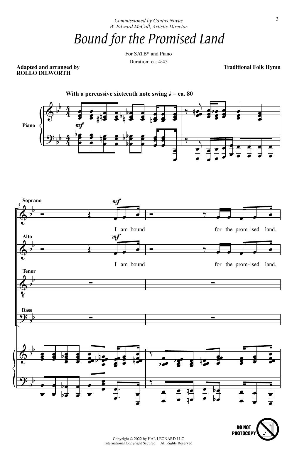 Product picture to: Bound For The Promised Land (arr. Rollo Dilworth)