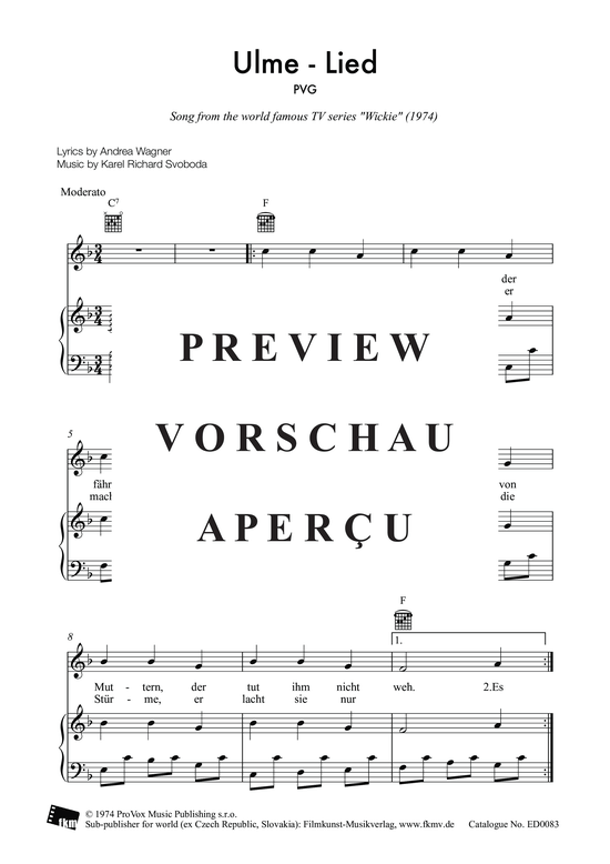 Product gallery: Page 4 of 7 Ulmelied (Wickie), , Piano, Vocal, Guitar