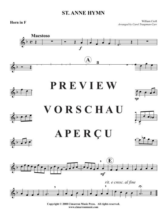 Produktgalerie: Seite 4 von 8 St. Anne Hymn , , (2x Tromp in B, Horn/Pos, Pos)