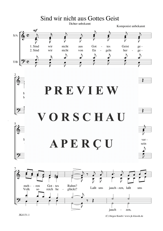 gallery: Sind wir nicht aus Gottes Geist geboren, , Gemischter Chor