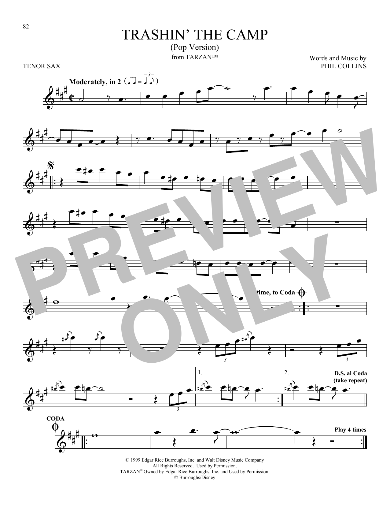 Product gallery: Page 1 of 1 Trashin' The Camp (Pop Version) (from Tarzan), Phil Collins
