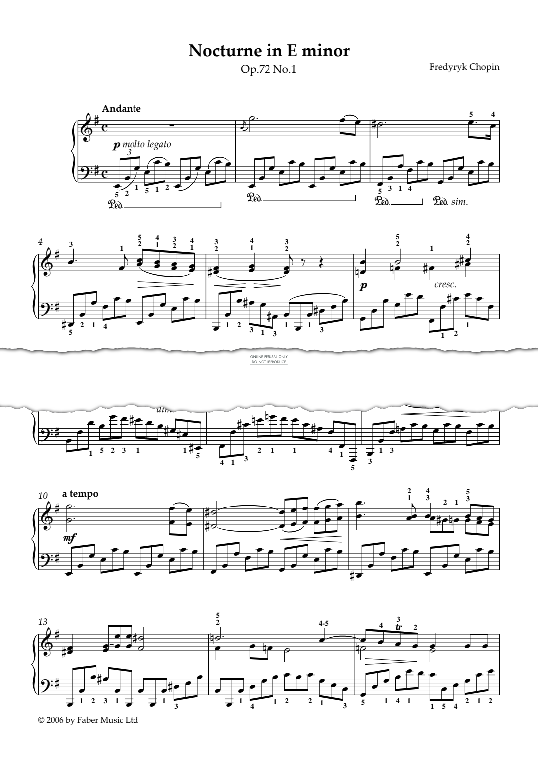 Product picture to: Nocturne in E Minor Op.72 No.1