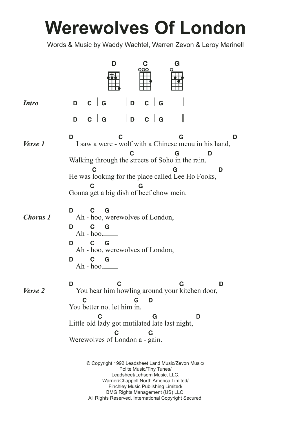 Product gallery: Page 1 of 1 Werewolves Of London, Warren Zevon