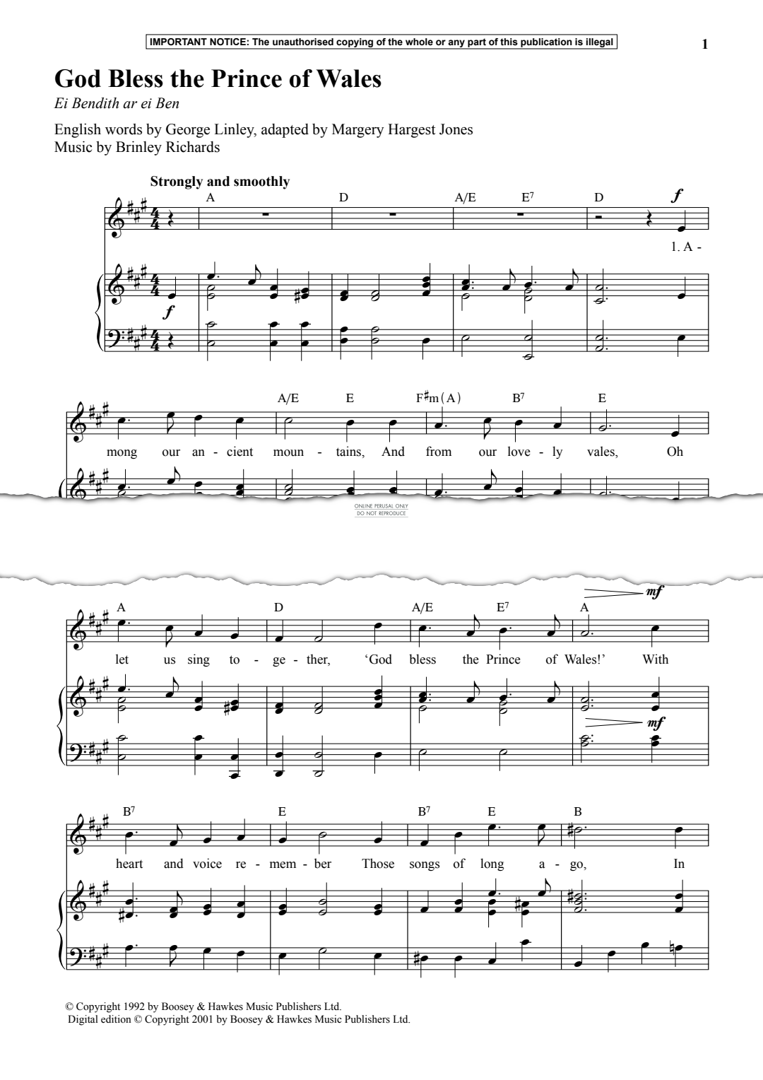 Produktgalerie: Seite 1 von 1 God Bless The Prince of Wales, Brinley Richards, Gesang, Klavier