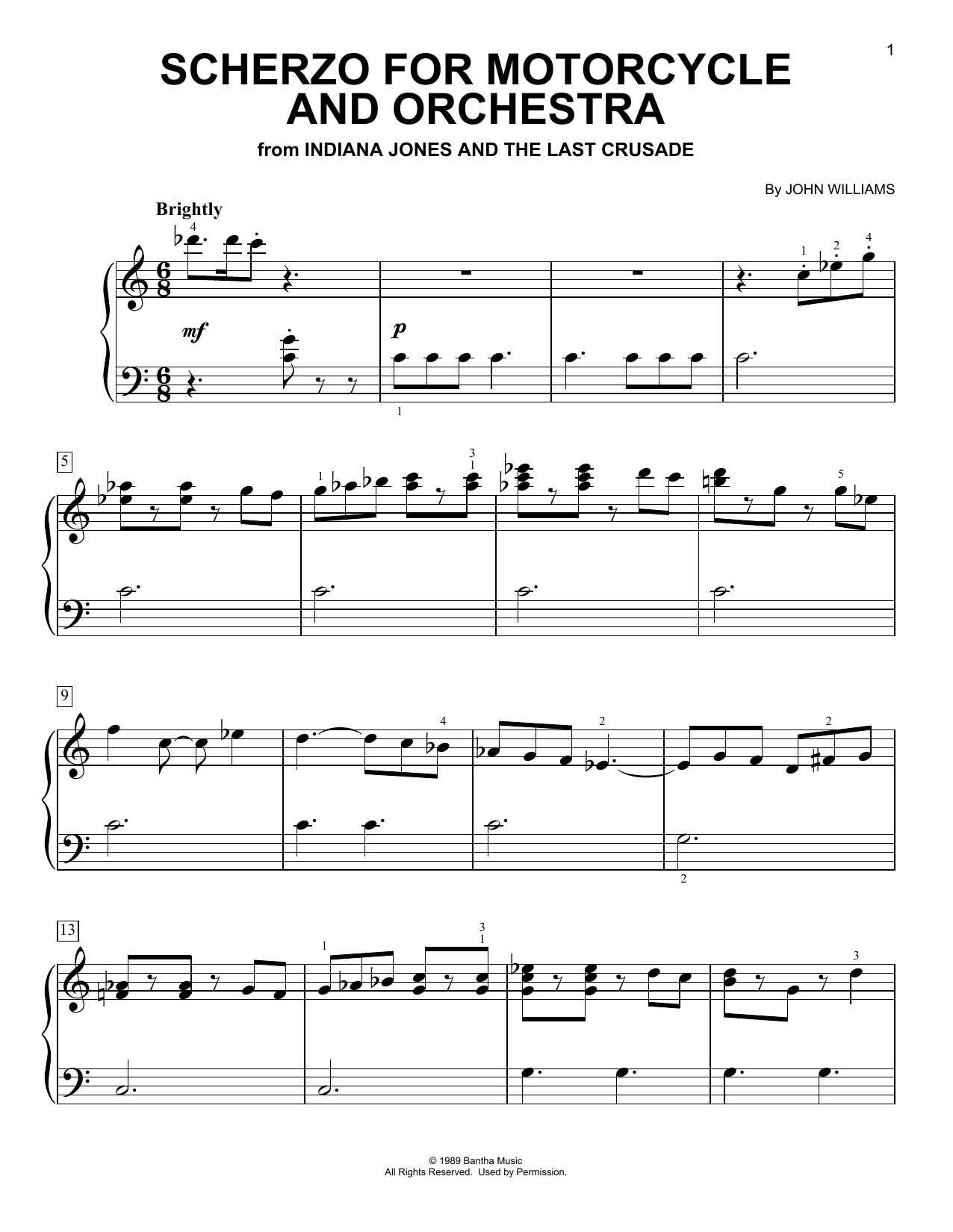 Product picture to: Scherzo For Motorcycle And Orchestra (from Indiana Jones)