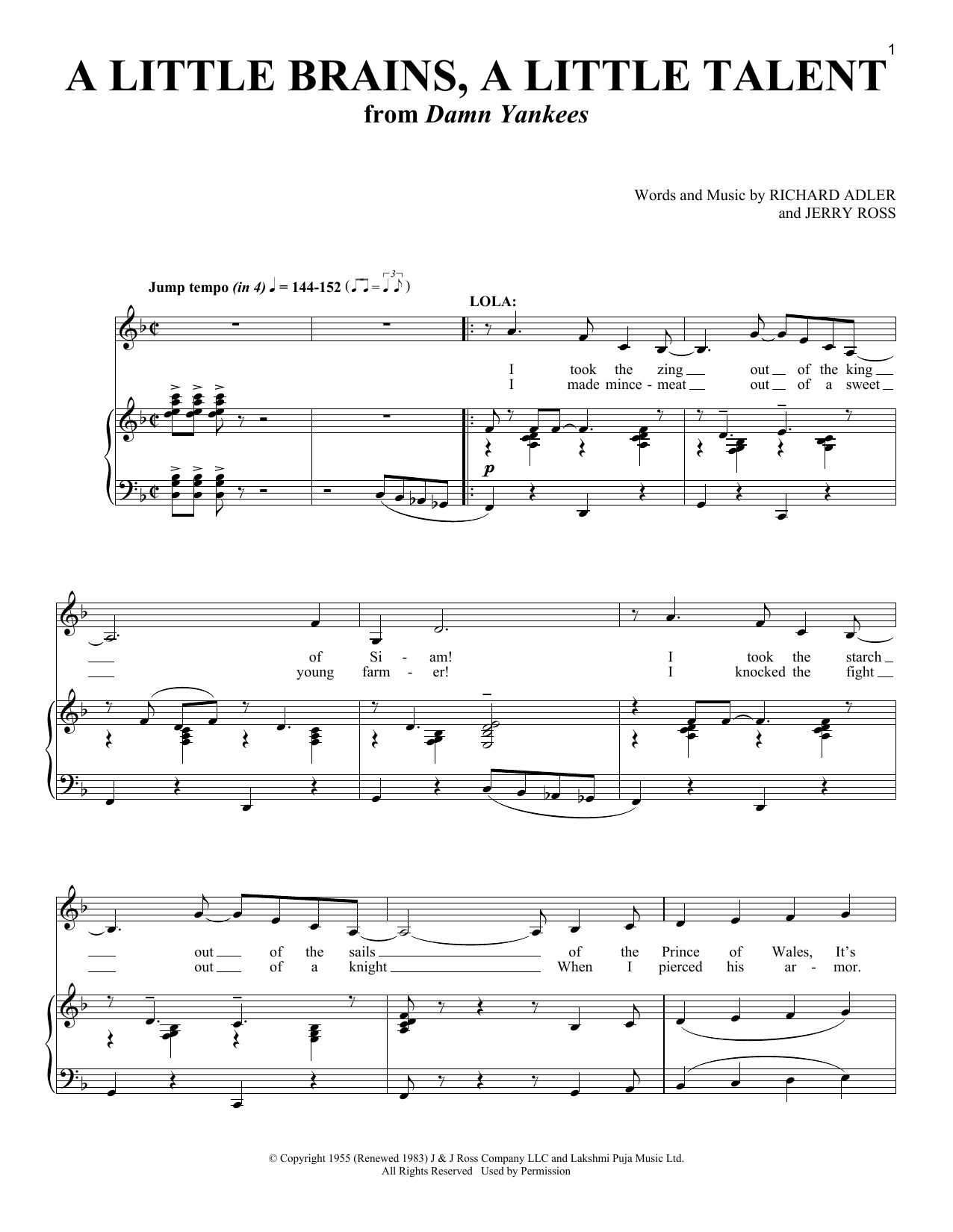 Produktbild zu: A Little Brains, A Little Talent (from Damn Yankees)