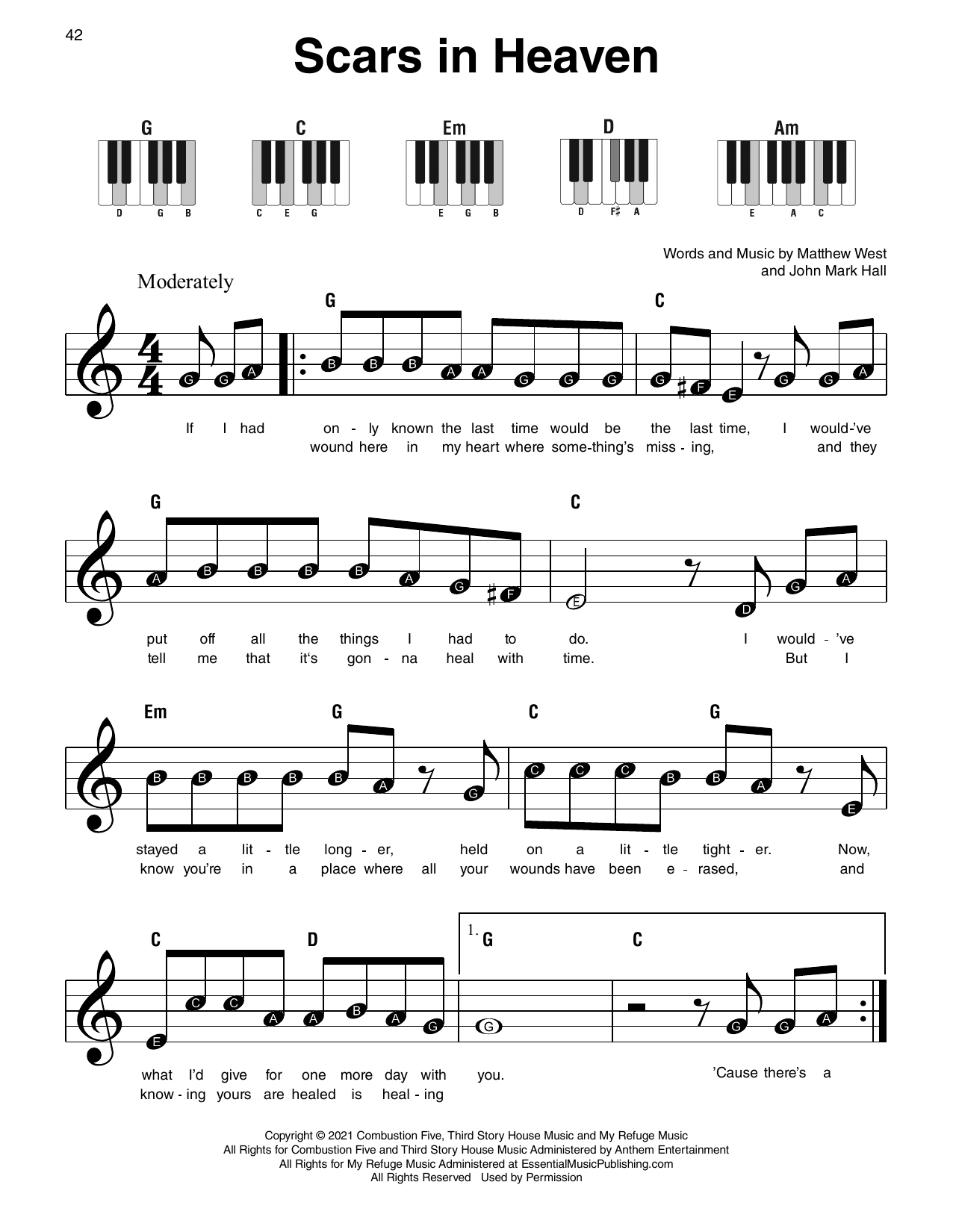 Produktgalerie: Seite 1 von 1 Scars In Heaven, Casting Crowns, Klavier