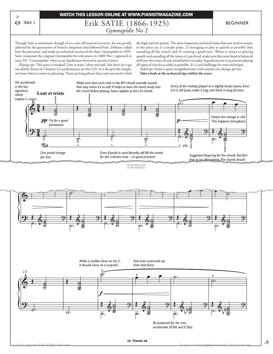 gallery: Gymnopédie No. 2, Erik Satie, Klavier