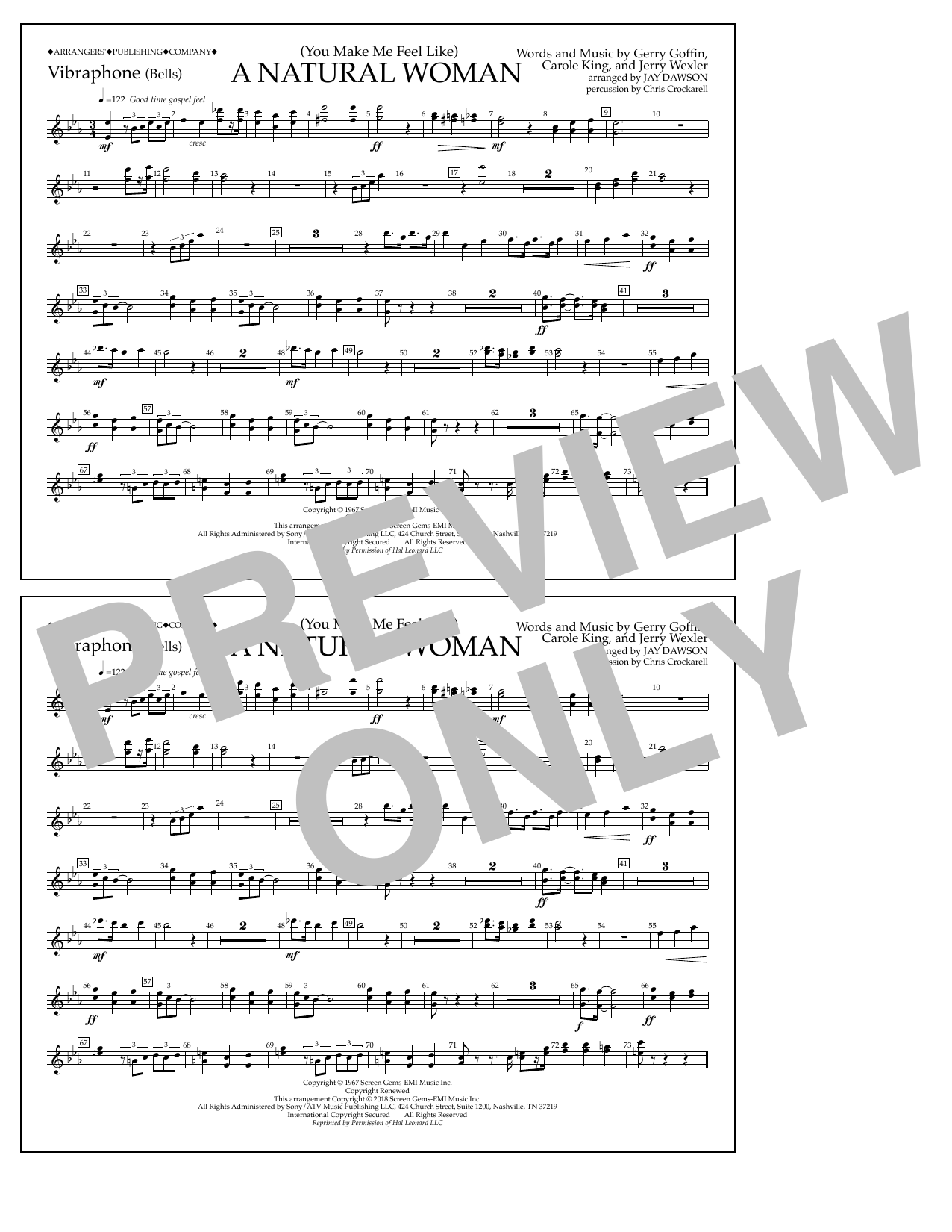Product picture to: (You Make Me Feel Like) A Natural Woman (arr. Jay Dawson) - Vibraphone