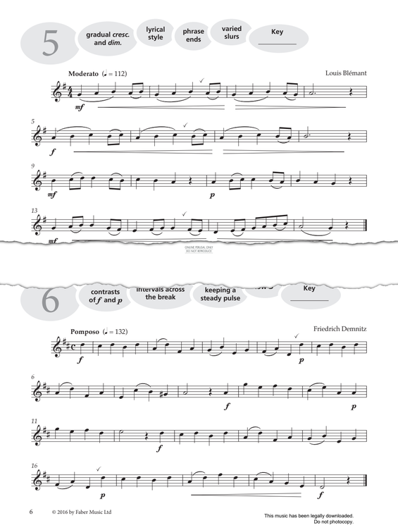 Product gallery: Page 1 of 1 Study No.6 'Pomposo' (from 'More Graded Studies For Saxophone Book One'), Friedrich Demnitz