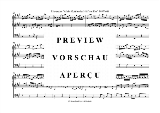 gallery: Trio super "Allein Gott in der Höh´ sei Ehr" BWV 664 , , (Orgel Solo)