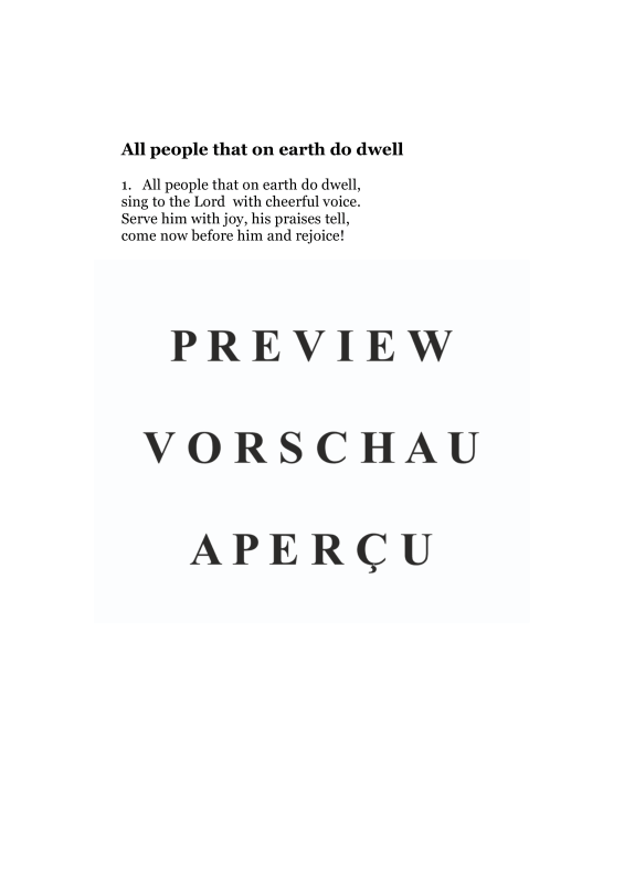 Produktgalerie: Seite 5 von 11 All people that on earth do dwell, , Hymne für Gemischter Chor und Concert Band