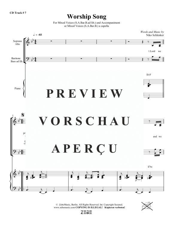 gallery: Worship Song, , Gemischter Chor SAB und Klavier