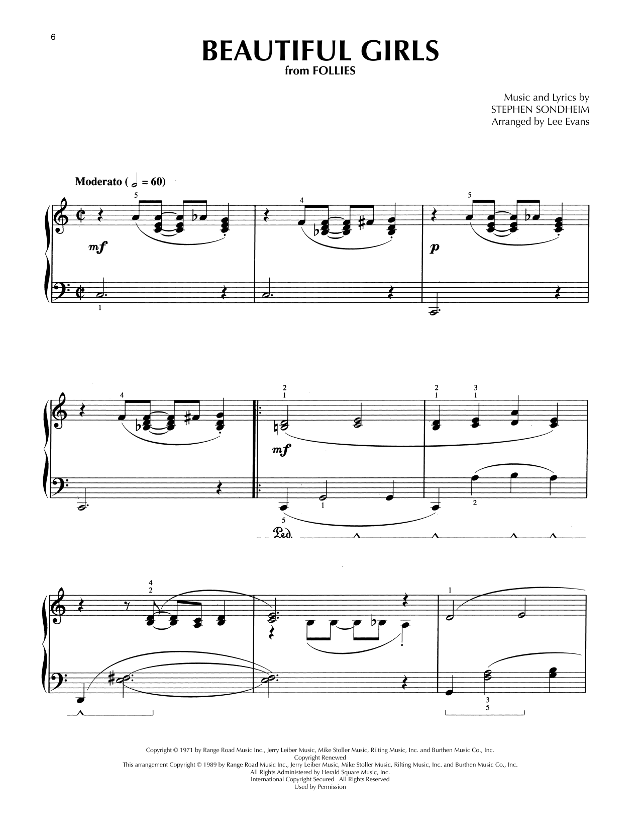 Produktbild zu: Beautiful Girls (from Follies) (arr. Lee Evans)