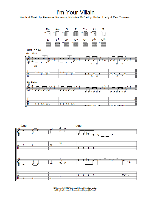 Produktgalerie: Seite 1 von 1 I'm Your Villain, Franz Ferdinand, Gitarre