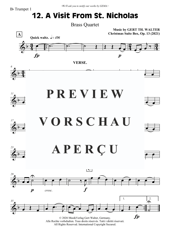 Produktgalerie: Seite 5 von 10 A Visit From St. Nicholas, , Blechbläser Quintett