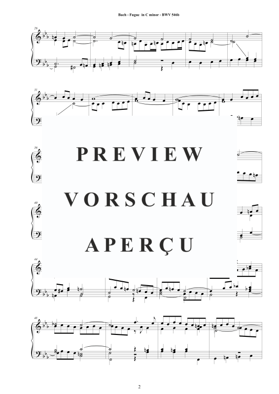 Produktgalerie: Seite 3 von 8 Fuge in C-Moll BWV 546b, , Klavier Solo