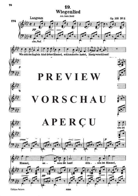 gallery: Wiegenlied D.867 Wie sich der Äuglein , , (Gesang hoch + Klavier)