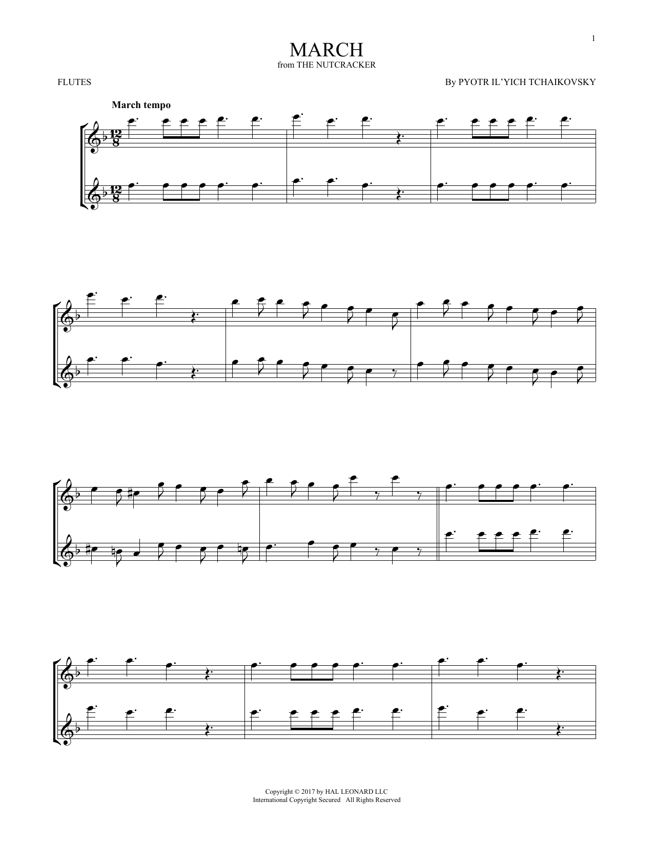 Product gallery: Page 1 of 1 March, Op. 71a (from The Nutcracker), Pyotr Il'yich Tchaikovsky