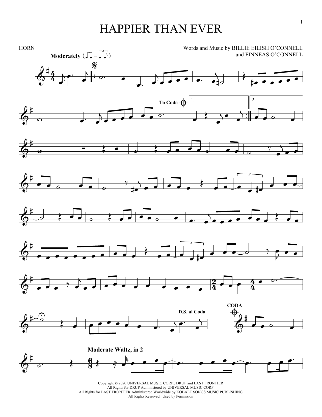 Produktgalerie: Seite 1 von 1 Happier Than Ever, Billie Eilish, Horn