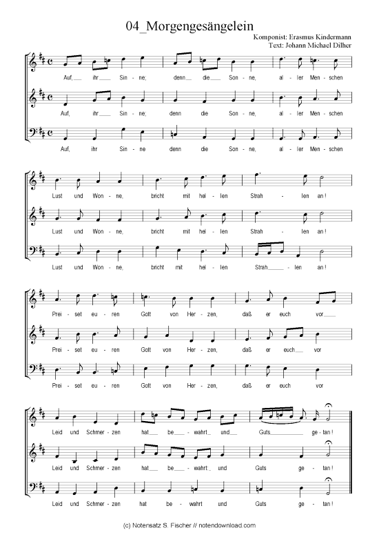 Produktbild zu: Morgengesängelein Erasmus Kindermann / Johann Michael Dilher