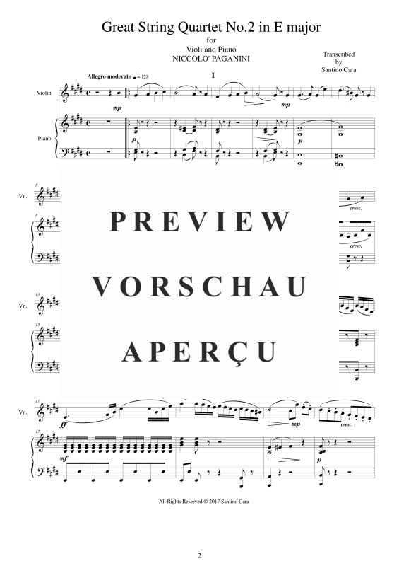 Produktgalerie: Seite 3 von 11 Streichquartett Nr. 2 in E-Dur, , Violine und Klavier