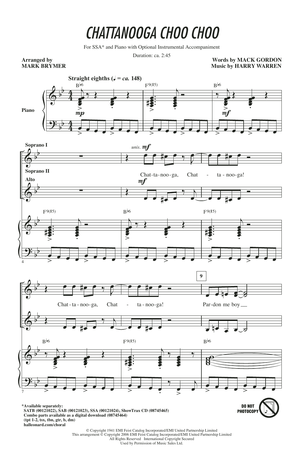 Produktgalerie: Seite 1 von 1 Chattanooga Choo Choo, Mark Brymer, Chor