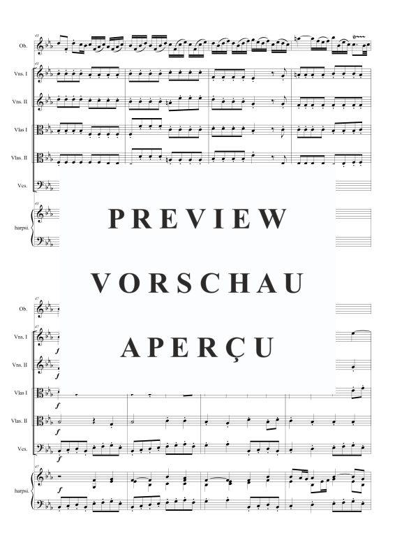 Produktgalerie: Seite 8 von 11 Oboen Konzert in Es-Dur, , Oboe Solo, Streicherensemble und Cembalo BC